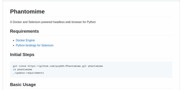 Phantomime headless browser