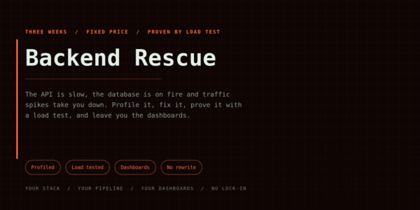 Backend Performance Rescue: Find What Is Actually Slow, Fix It, Prove It